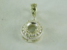6451 STERLING SILVER PENDANT SETTING, 10X8 OVAL FACETED PENDANT