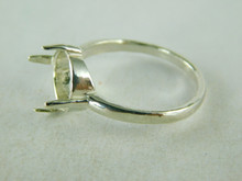 6453 STERLING SILVER RING SETTING, 11 MM ROUND CABOCHON GEMSTONE, SIZE 11