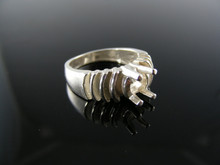 3890  RING SETTING STERLING SILVER, SIZE 5.75, 6X4 MM OVAL FACETED STONE