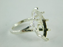 6457 STERLING SILVER RING SETTING, 20X10 MM MARQUISE FACETED GEMSTONE, SIZE 5.75  