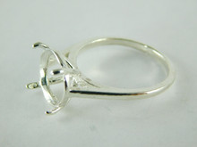 6460 STERLING SILVER RING SETTING, 11 MM ROUND FACETED GEMSTONE, SIZE 8