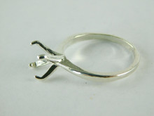 6461 STERLING SILVER RING SETTING, 8.5 MM ROUND FACETED GEMSTONE, SIZE 9.5