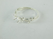 6469 STERLING SILVER RING SETTING, 5.5 MM ROUND FACETED GEMSTONE, SIZE 8.5