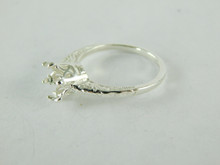 6471 STERLING SILVER FILIGREE RING SETTING, 7.5 MM ROUND FACETED GEMSTONE, SIZE 7.75