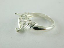 6472 STERLING SILVER HEART RING SETTING, 9 MM HEART FACETED GEMSTONE, SIZE 7