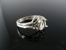 1890 RING SETTING STERLING SILVER, SIZE 7, 7X5 MM OVAL CAB STONE