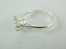 6474 STERLING SILVER RING SETTING, 7.5 MM ROUND FACETED GEMSTONE, SIZE 8