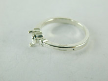 6475 STERLING SILVER RING SETTING, 4.5 MM ROUND FACETED GEMSTONE, SIZE 6.5