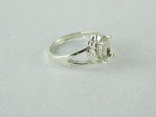 6477 STERLING SILVER RING SETTING, 7X5 MM OVAL FACETED GEMSTONE, SIZE 6.75