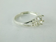 6478 STERLING SILVER FILIGREE RING SETTING, 7X5 MM OVAL FACETED GEMSTONE, SIZE 8.75