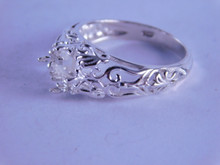 6281 STERLING SILVER FILIGREE RING SETTING, 7 MM SQUARE FACETED GEMSTONE, SIZE 8