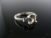 4890 STERLING SILVER RING SETTING, 8X6 MM OVAL FACETED GEMSTONE, SIZE 5