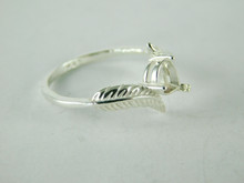 6491 STERLING SILVER RING SETTING, 8X5 MM PEAR FACETED GEMSTONE, SIZE 8.25