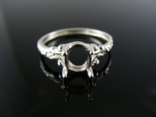 5590 STERLING SILVER RING SETTING, 7X5 MM OVAL FACETED GEMSTONE, SIZE 7