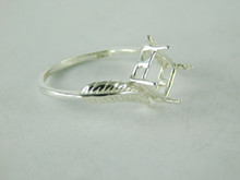 6494 STERLING SILVER RING SETTING, 8X6 MM EMERALD CUT FACETED GEMSTONE, SIZE 8.5