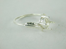 6496 STERLING SILVER RING SETTING, 8X6 MM OVAL FACETED OR CABOCHON GEMSTONE, SIZE 8.5