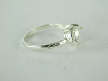 6502 STERLING SILVER RING SETTING, 10X8 MM OVAL FACETED GEMSTONE, SIZE 7.25