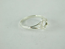 6504 STERLING SILVER RING SETTING, 5.5 MM ROUND FACETED GEMSTONE, SIZE 7.5