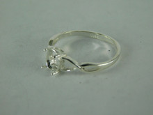 6505 STERLING SILVER RING SETTING, 7X5 MM OVAL FACETED GEMSTONE, SIZE 8.5