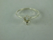 6508 STERLING SILVER RING SETTING, 7X5 MM OVAL FACETED GEMSTONE, SIZE 9