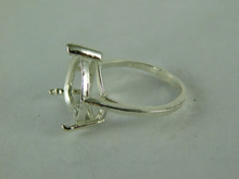 6509 STERLING SILVER RING SETTING, 15 MM HEART FACETED GEMSTONE, SIZE 8