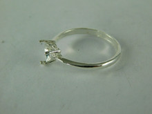 6510 STERLING SILVER RING SETTING, 6 MM HEART FACETED GEMSTONE, SIZE 8.5