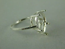 6512 STERLING SILVER RING SETTING, 15X10 MM PEAR CUT FACETED GEMSTONE, SIZE 8.25
