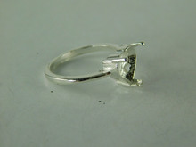 6513 STERLING SILVER RING SETTING, 9 MM HEART CUT FACETED GEMSTSONE, SIZE 6.5