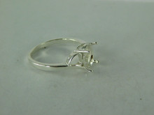 6517 STERLING SILVER RING SETTING, 9X7 MM OVAL FACETED GEMSTONE, SIZE 8