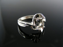2751  RING SETTING STERLING SILVER, SIZE 7.75, 7x5 MM OVAL FACETED STONE