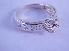 6348 STERLING SILVER RING SETTING, 5.5 MM ROUND GEMSTONE, SIZE 6.75