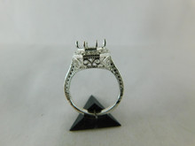 6520 STERLING SILVER RING SETTING, 9 MM ROUND FACETED GEMSTONE, SIZE 8.25