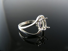 5444  RING SETTING STERLING SILVER, SIZE 5.75, 8X6 MM OVAL STONE