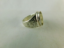 6523 Sterling Silver Ring , 15x12 Oval Cab. Bezel Setting, Size7.75