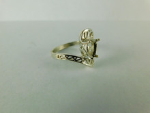 6526  Sterling Silver Ring, 9x6 mm  Pear  Setting, Size 9