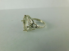 6529 Sterling Silver Ring, 14x12 mm  Oval Cab. Setting, Size 8