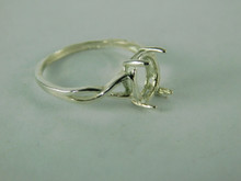6530 Sterling Silver Ring, 9x7 mm Oval Cab. Setting, Size 8.25
