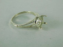 6531 Sterling Silver Ring, 6 mm Round Cab. Setting, Size 6.25