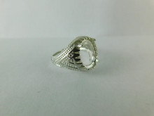 6533 Sterling Silver Ring Setting,  13x10 mm  Cab. Oval Stone, Size 8.25