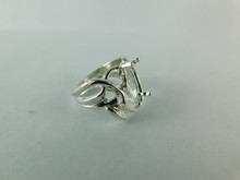 6535 Sterling Silver Ring Setting, 14x7 mm Marquise Faceted Stone, Size 4.75