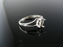 4998  RING SETTING STERLING SILVER, SIZE 5,  7X5 OVAL