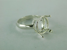 6540 Sterling Silver Ring Setting, 14x10 mm Oval Faceted Stone, Size 7.5