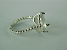 6544 Sterling Silver Ring Setting, 14x9 mm Pear  Faceted Stone, Size 7