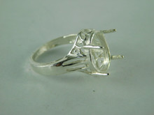 6546 Sterling Silver Ring Setting,  12x10 mm Cab. or Oval Faceted Stone, Size 5.75