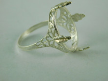 6547  Sterling Silver Ring Setting,  18x13 mm Cab. only Oval Setting, Size 7.5