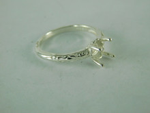 6549 Sterling Silver Ring Setting, 8x6 mm Oval Faceted Stone, Size 6