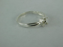 6554 Sterling Silver Ring Setting, 5.5 mm Round Faceted Stone, Size 8.5