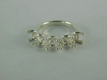 6557  Sterling Silver Ring Setting, 6 mm (5-Stone) Round Mother's Ring, Size 7.25