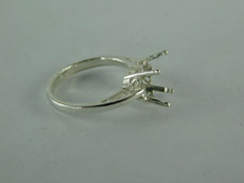 6560   Sterling Silver Ring Setting,  10 mm Heart Faceted Stone, Size 6.25