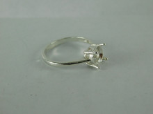 6561 Sterling Silver Ring Setting, 8 mm Round Faceted Stone, Size 8